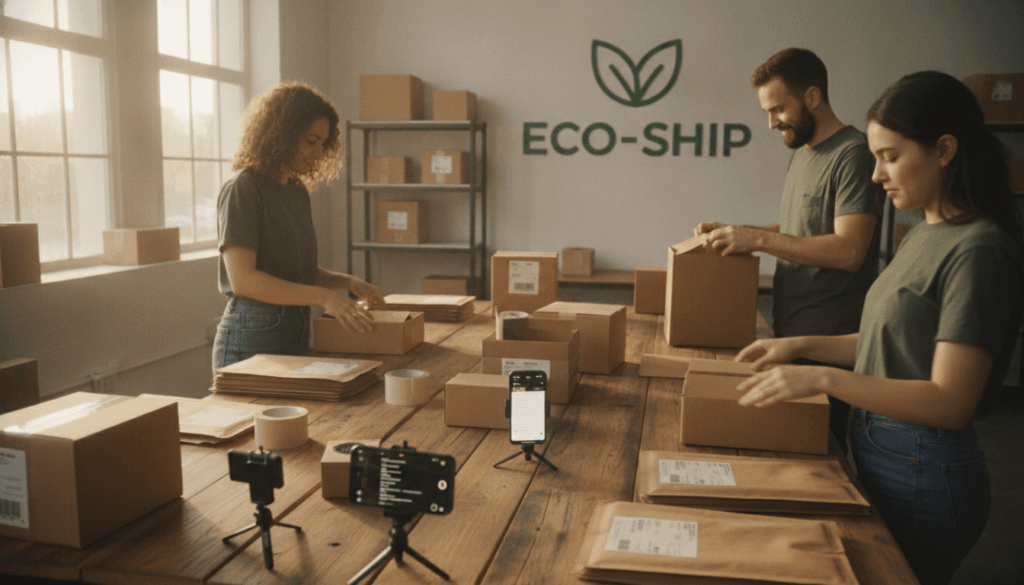 Small business team packing TikTok Shop orders Small business team packing TikTok Shop orders